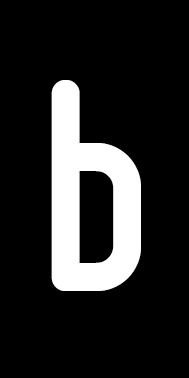 Magnetschild Einzelbuchstabe b | weiß · schwarz
