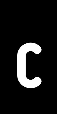 Schild Einzelbuchstabe c | weiß · schwarz selbstklebend