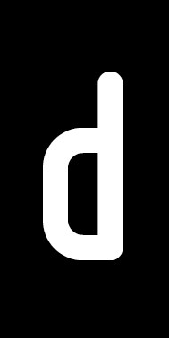 Schild Einzelbuchstabe d | weiß · schwarz