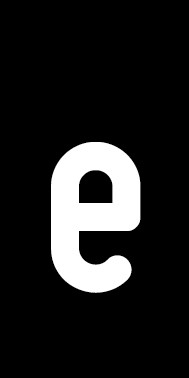 Schild Einzelbuchstabe e | weiß · schwarz