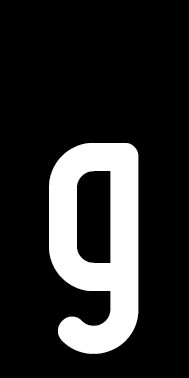 Schild Einzelbuchstabe g | weiß · schwarz