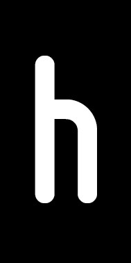 Aufkleber Einzelbuchstabe h | weiß · schwarz