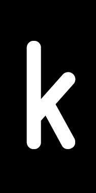 Magnetschild Einzelbuchstabe k | weiß · schwarz