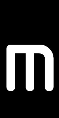 Schild Einzelbuchstabe m | weiß · schwarz selbstklebend