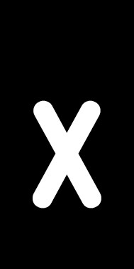 Magnetschild Einzelbuchstabe x | weiß · schwarz