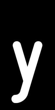 Schild Einzelbuchstabe y | weiß · schwarz selbstklebend
