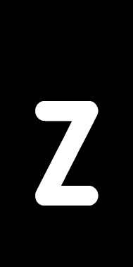 Schild Einzelbuchstabe z | weiß · schwarz selbstklebend