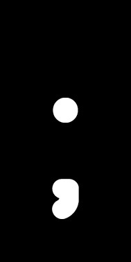 Schild Sonderzeichen Strichpunkt | weiß · schwarz selbstklebend