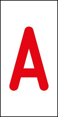 Schild Einzelbuchstabe A | rot · weiß selbstklebend