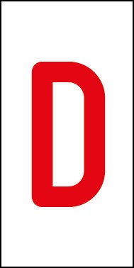 Aufkleber Einzelbuchstabe D | rot · weiß