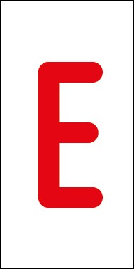Aufkleber Einzelbuchstabe E | rot · weiß | stark haftend