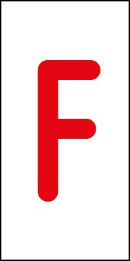 Schild Einzelbuchstabe F | rot · weiß selbstklebend