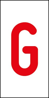 Aufkleber Einzelbuchstabe G | rot · weiß