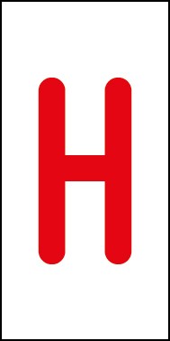 Magnetschild Einzelbuchstabe H | rot · weiß