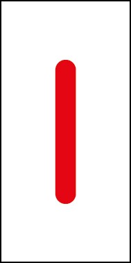 Aufkleber Einzelbuchstabe I | rot · weiß