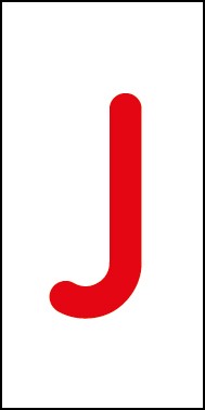 Aufkleber Einzelbuchstabe J | rot · weiß | stark haftend