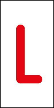 Magnetschild Einzelbuchstabe L | rot · weiß