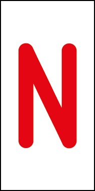 Schild Einzelbuchstabe N | rot · weiß