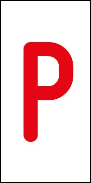 Schild Einzelbuchstabe P | rot · weiß