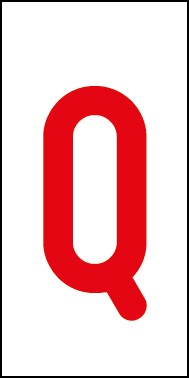 Schild Einzelbuchstabe Q | rot · weiß selbstklebend