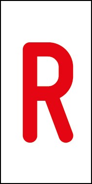 Schild Einzelbuchstabe R | rot · weiß