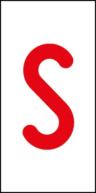 Magnetschild Einzelbuchstabe S | rot · weiß