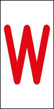 Schild Einzelbuchstabe W | rot · weiß selbstklebend