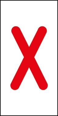 Schild Einzelbuchstabe X | rot · weiß selbstklebend