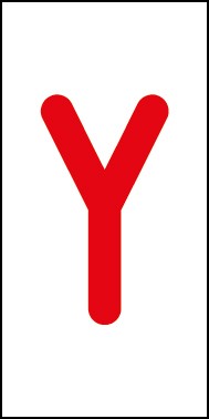 Magnetschild Einzelbuchstabe Y | rot · weiß