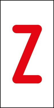 Aufkleber Einzelbuchstabe Z | rot · weiß | stark haftend