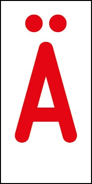 Schild Einzelbuchstabe Ä | rot · weiß selbstklebend