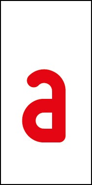 Schild Einzelbuchstabe a | rot · weiß selbstklebend