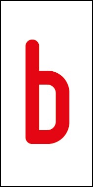 Schild Einzelbuchstabe b | rot · weiß selbstklebend