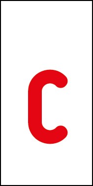 Magnetschild Einzelbuchstabe c | rot · weiß