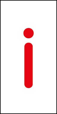 Schild Einzelbuchstabe i | rot · weiß