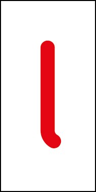 Schild Einzelbuchstabe l | rot · weiß selbstklebend