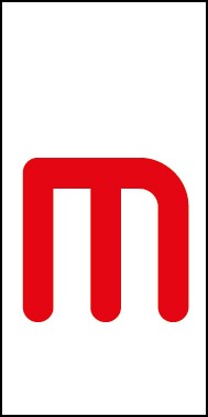 Magnetschild Einzelbuchstabe m | rot · weiß