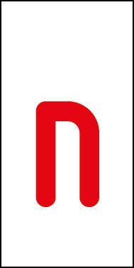 Schild Einzelbuchstabe n | rot · weiß selbstklebend