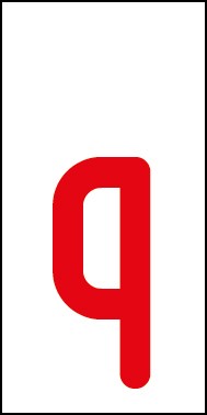 Magnetschild Einzelbuchstabe q | rot · weiß