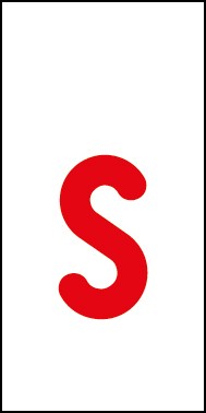 Schild Einzelbuchstabe s | rot · weiß selbstklebend