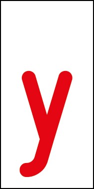 Magnetschild Einzelbuchstabe y | rot · weiß