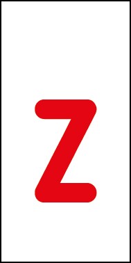 Schild Einzelbuchstabe z | rot · weiß