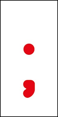 Aufkleber Sonderzeichen Strichpunkt | rot · weiß