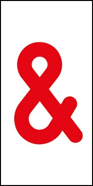 Schild Sonderzeichen Kaufmännisches Und | rot · weiß