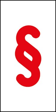 Schild Sonderzeichen Paragraph | rot · weiß