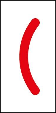 Aufkleber Sonderzeichen Klammer auf | rot · weiß
