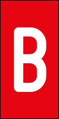 Magnetschild Einzelbuchstabe B | weiß · rot