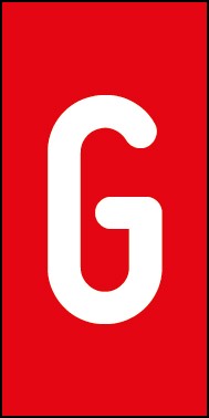 Schild Einzelbuchstabe G | weiß · rot