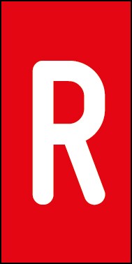 Aufkleber Einzelbuchstabe R | weiß · rot