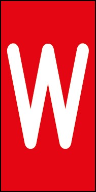 Schild Einzelbuchstabe W | weiß · rot